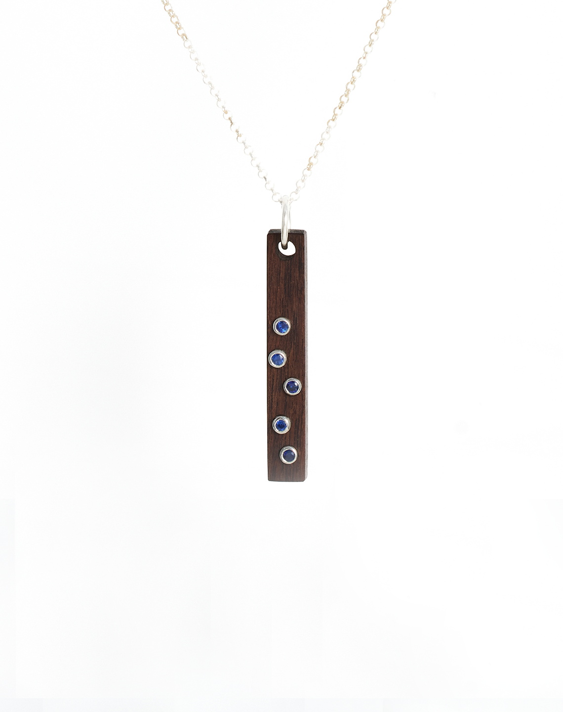 5 BLUE SAPPHIRE BAR - White Gold
