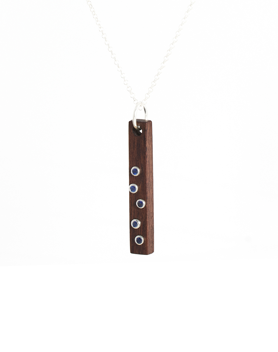 5 BLUE SAPPHIRE BAR - White Gold