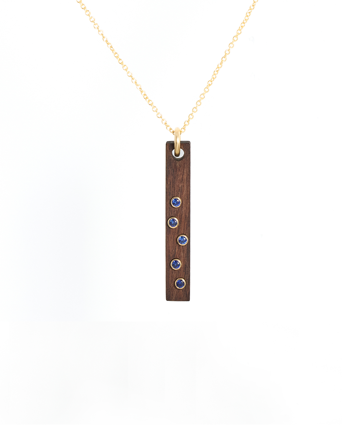 5 BLUE SAPPHIRE BAR - Yellow Gold