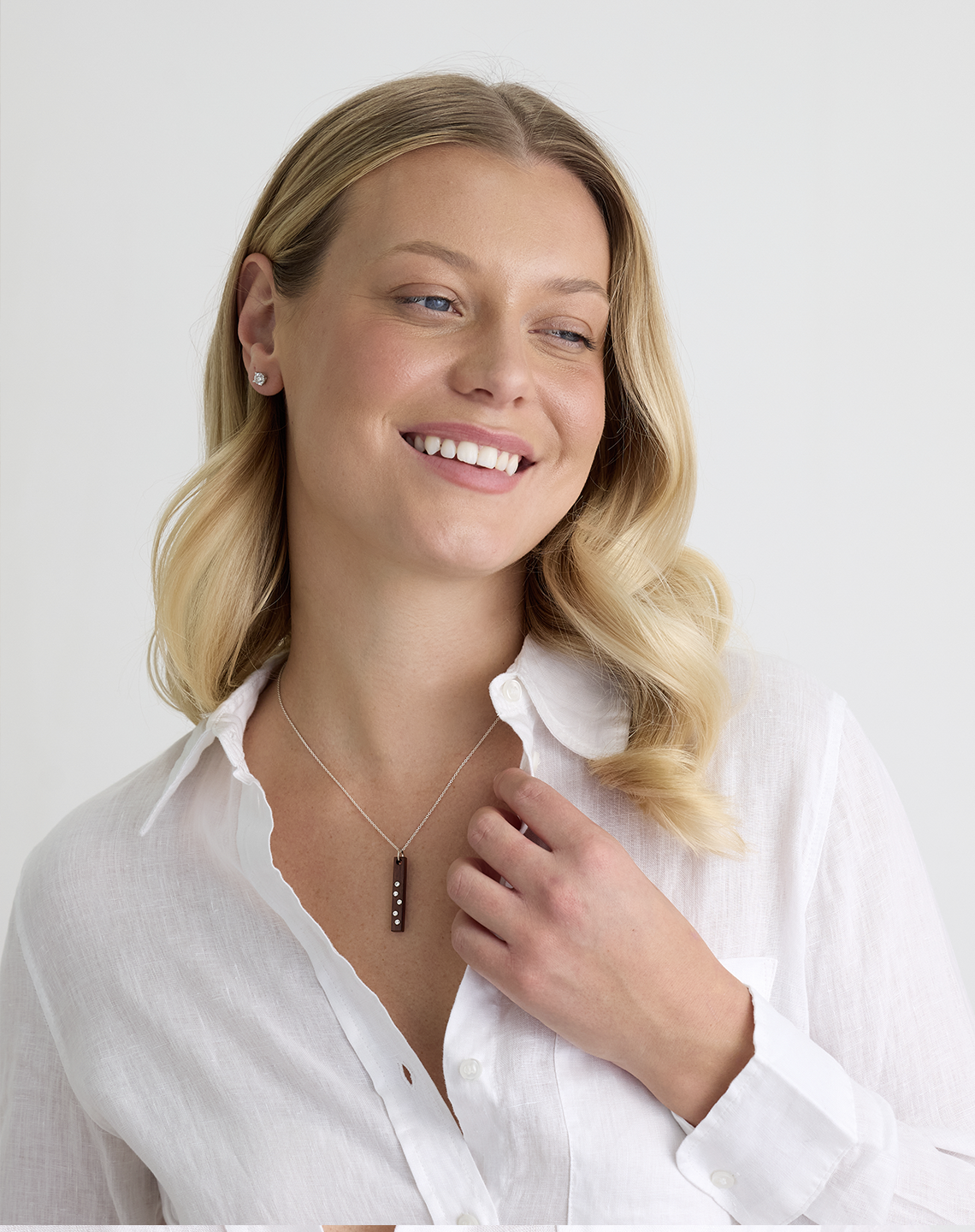 5 WHITE SAPPHIRE BAR - Silver