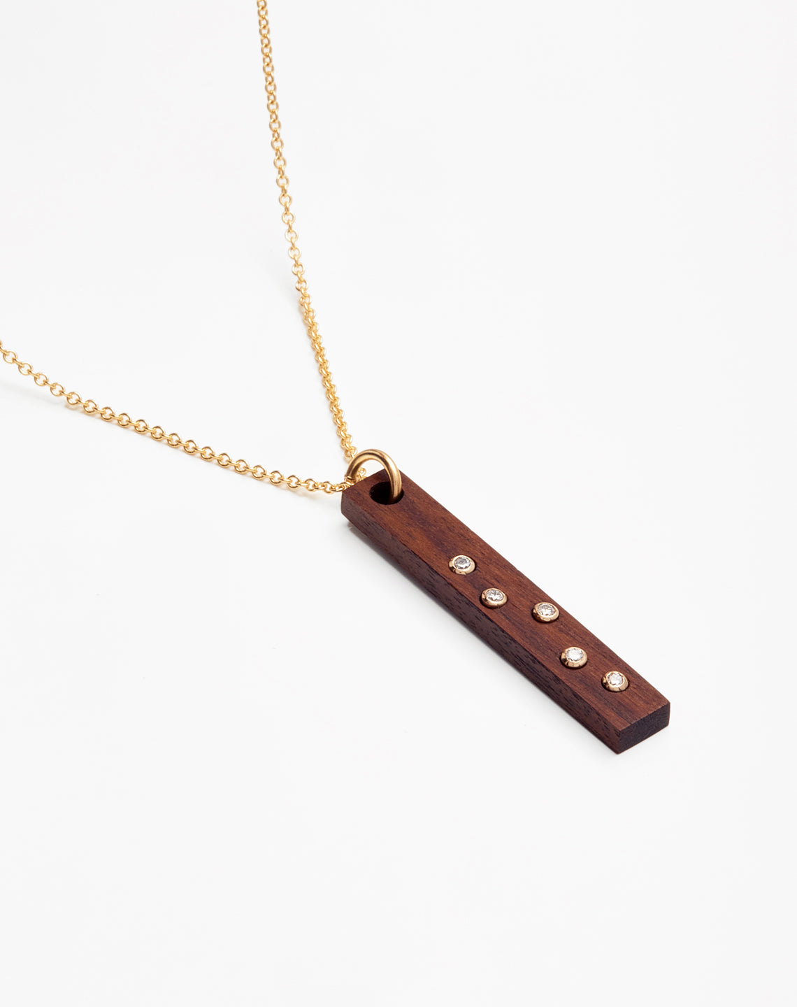 5 WHITE SAPPHIRE BAR - Gold Fill