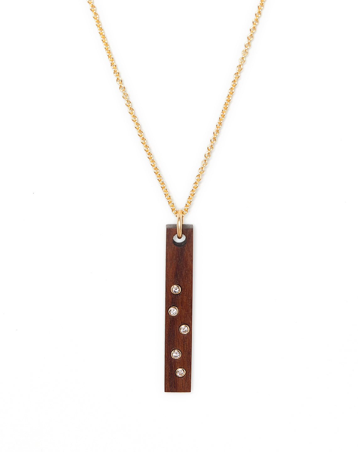 5 WHITE SAPPHIRE BAR - Gold Fill