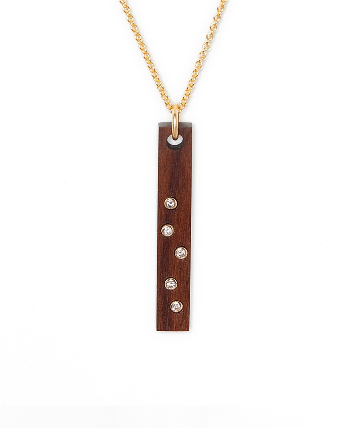 5 WHITE SAPPHIRE BAR - Gold Fill