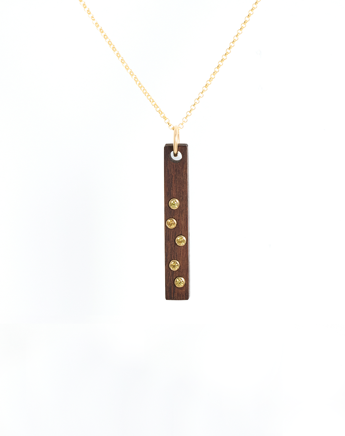 5 YELLOW SAPPHIRE BAR - Yellow Gold