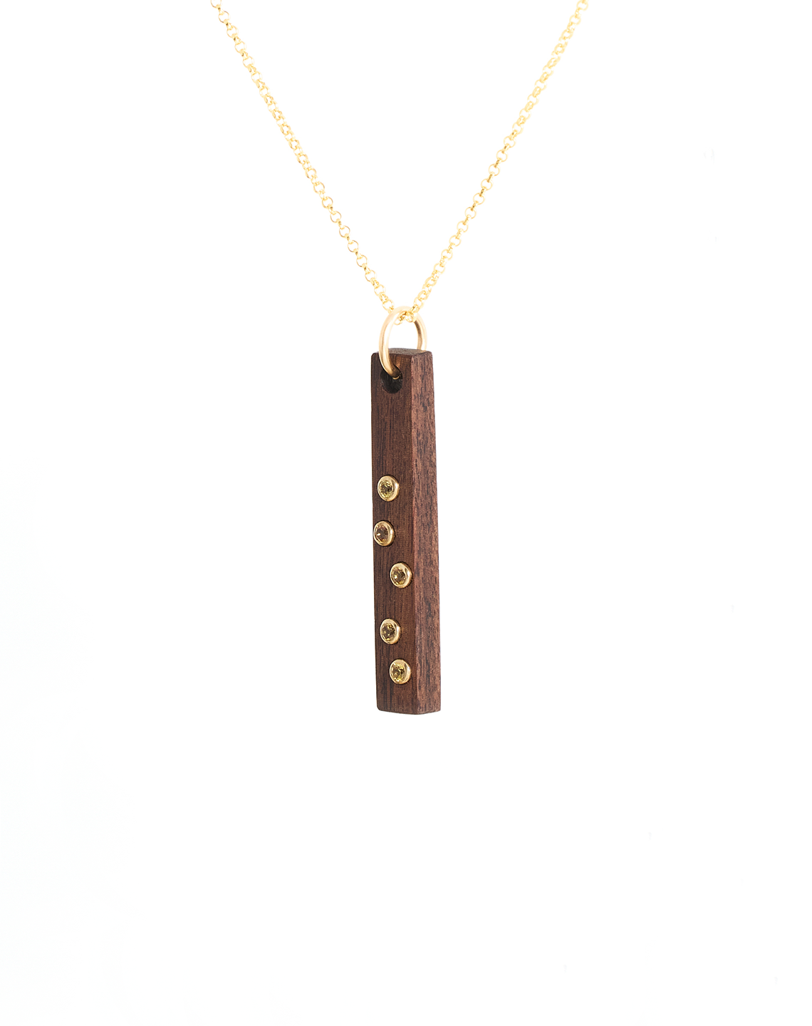 5 YELLOW SAPPHIRE BAR - Yellow Gold