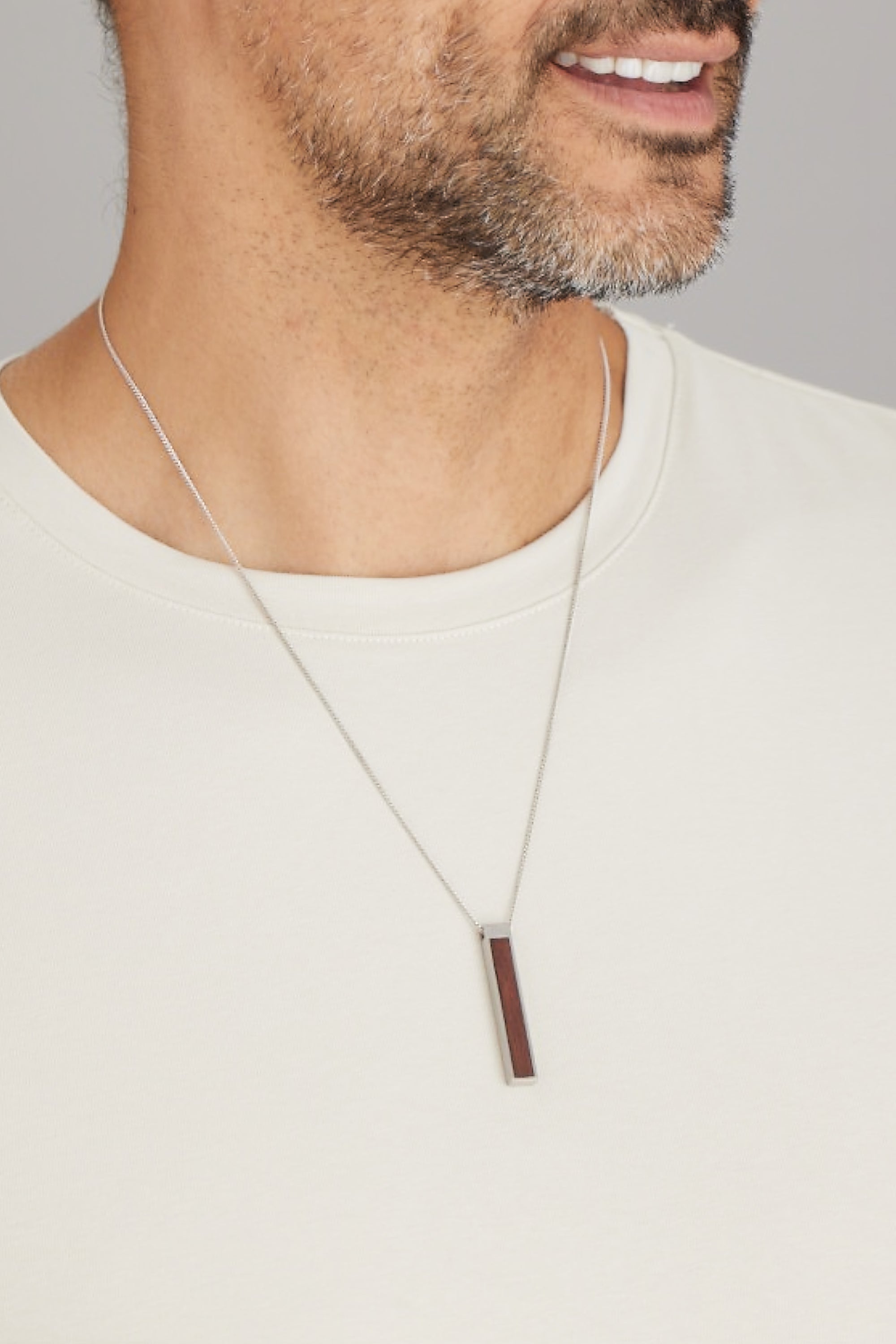 RHODIUM BAR PENDANT