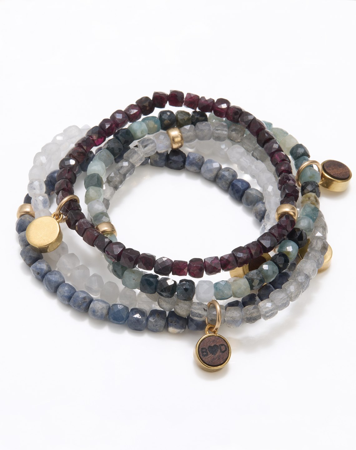 ROUND CHARM GARNET - Gold