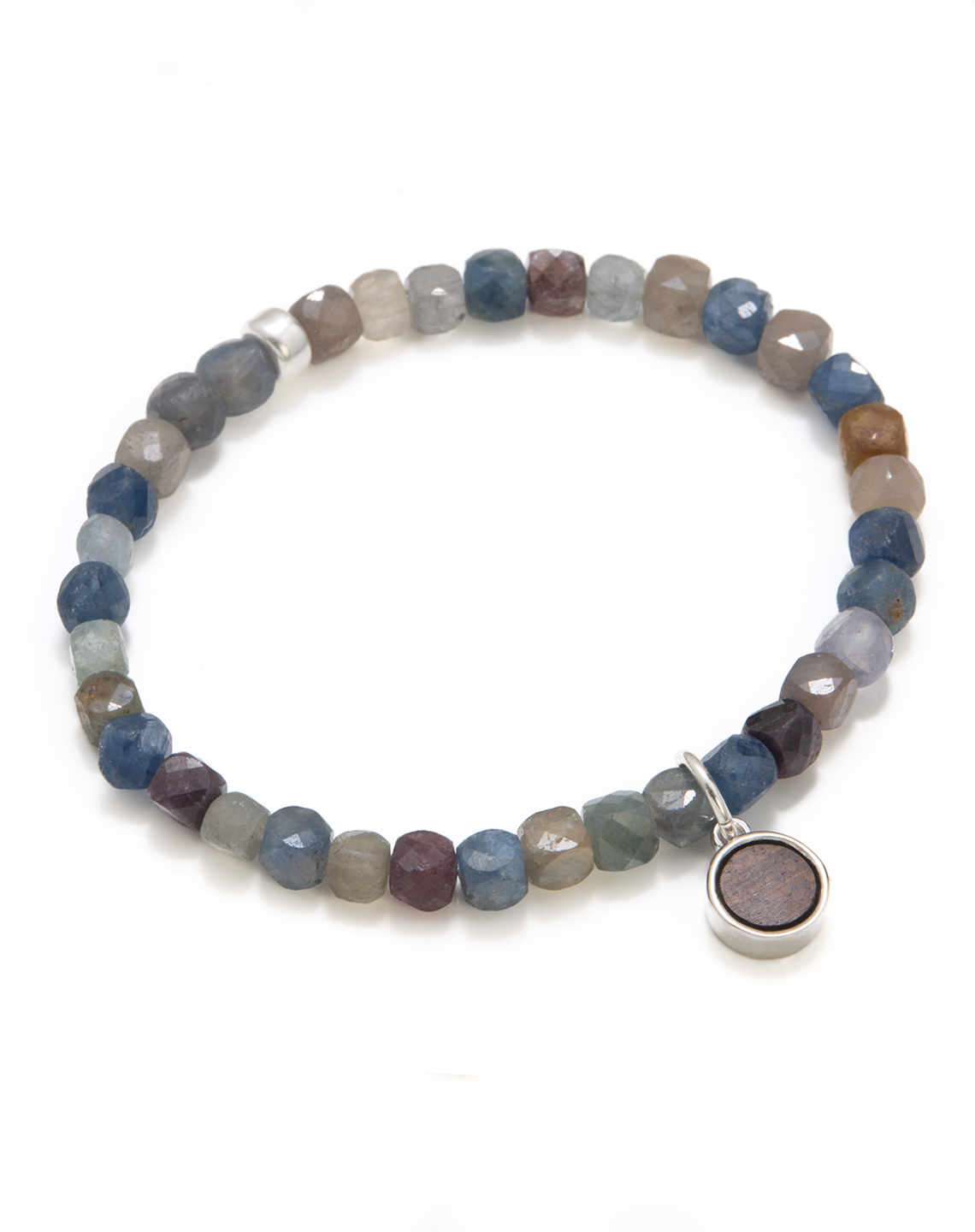 ROUND CHARM MULTI SAPPHIRE - Silver