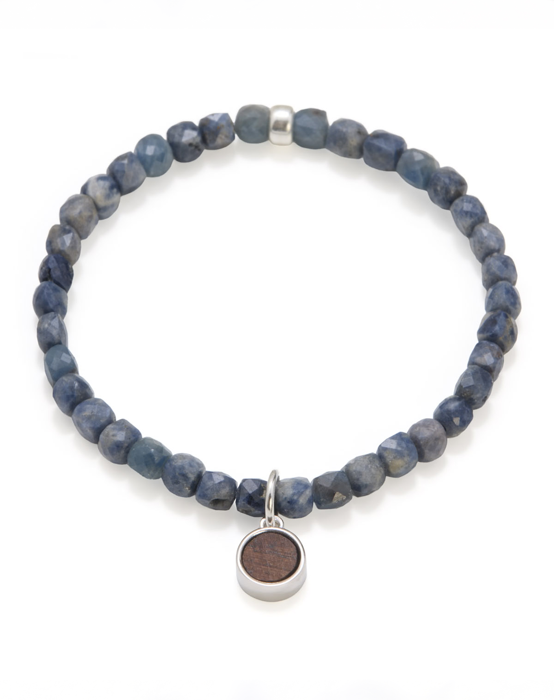 ROUND CHARM BLUE SAPPHIRE - Silver