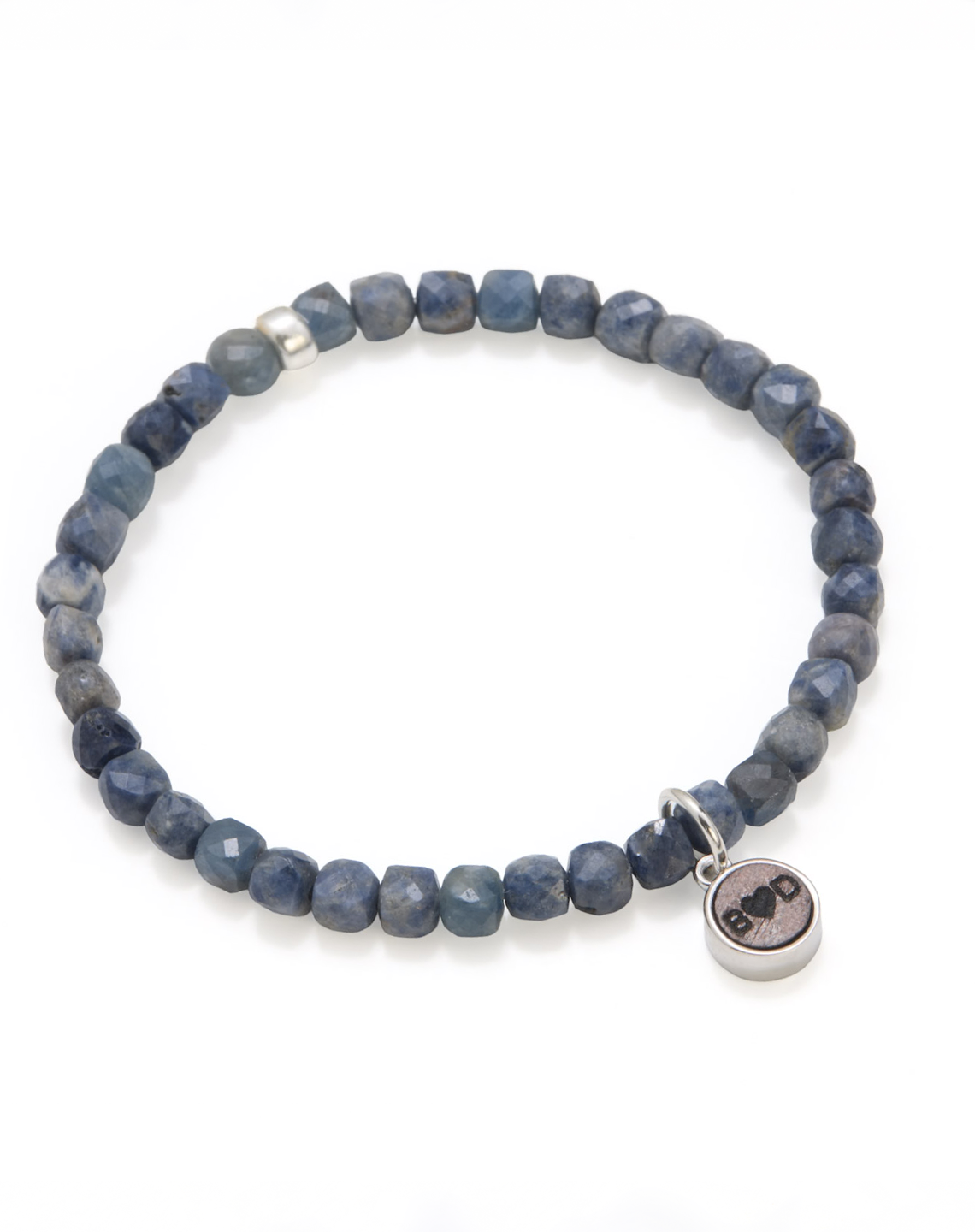 ROUND CHARM BLUE SAPPHIRE - Silver