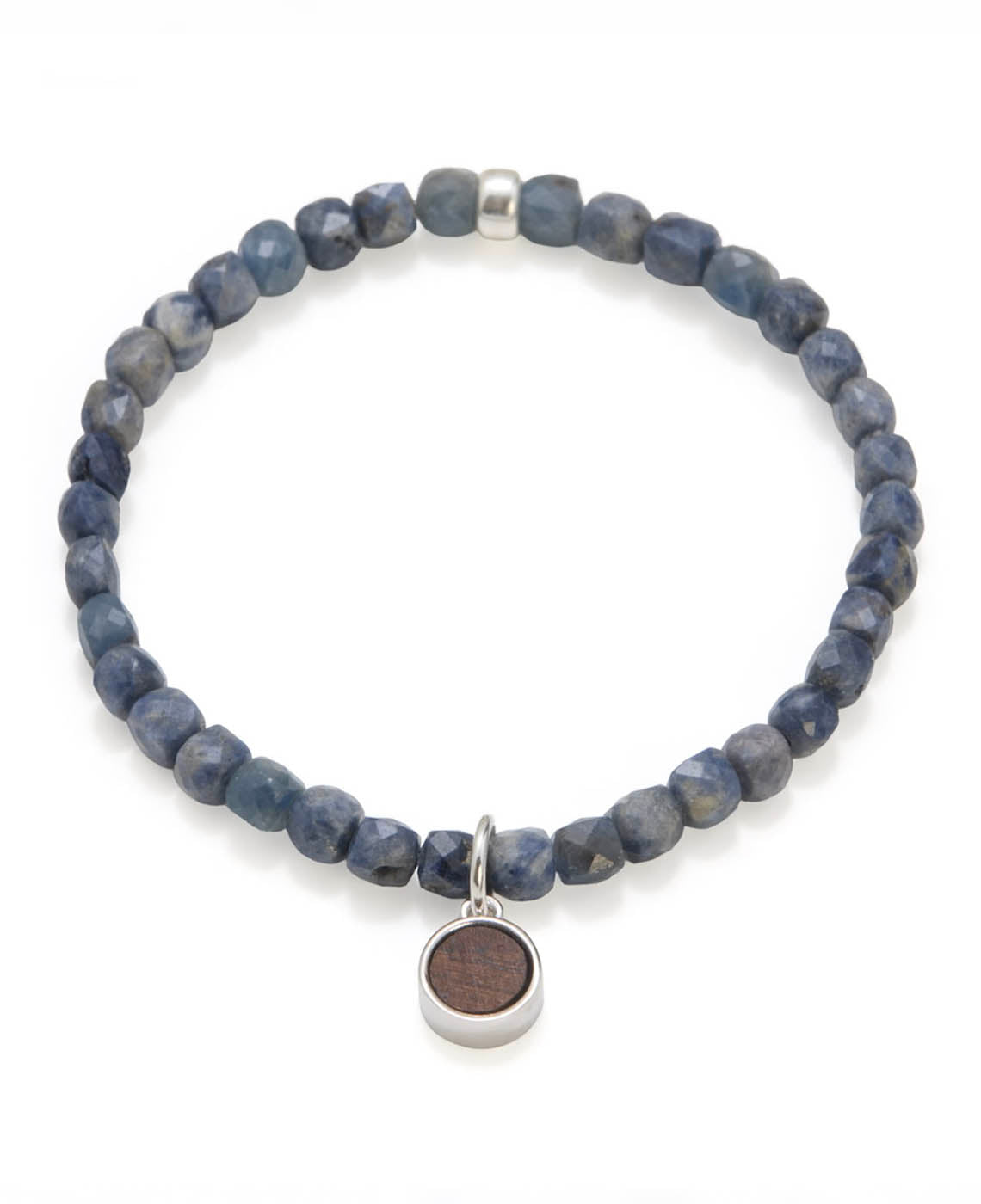 ROUND CHARM BLUE SAPPHIRE - Silver