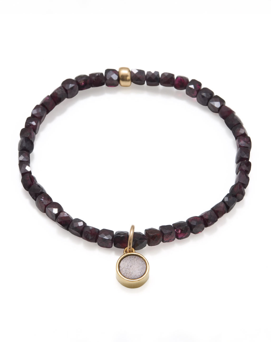 ROUND CHARM GARNET - Gold