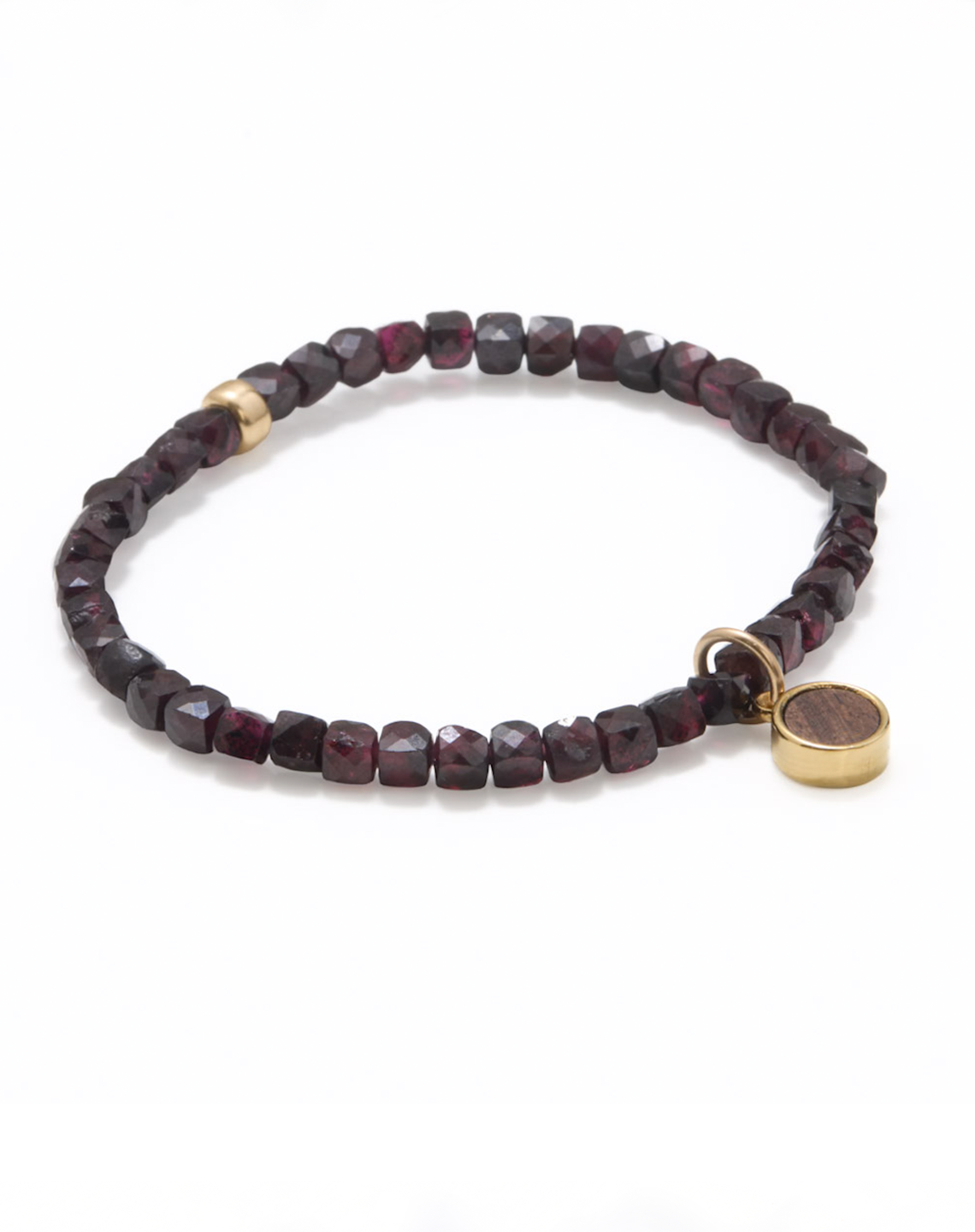 ROUND CHARM GARNET - Gold