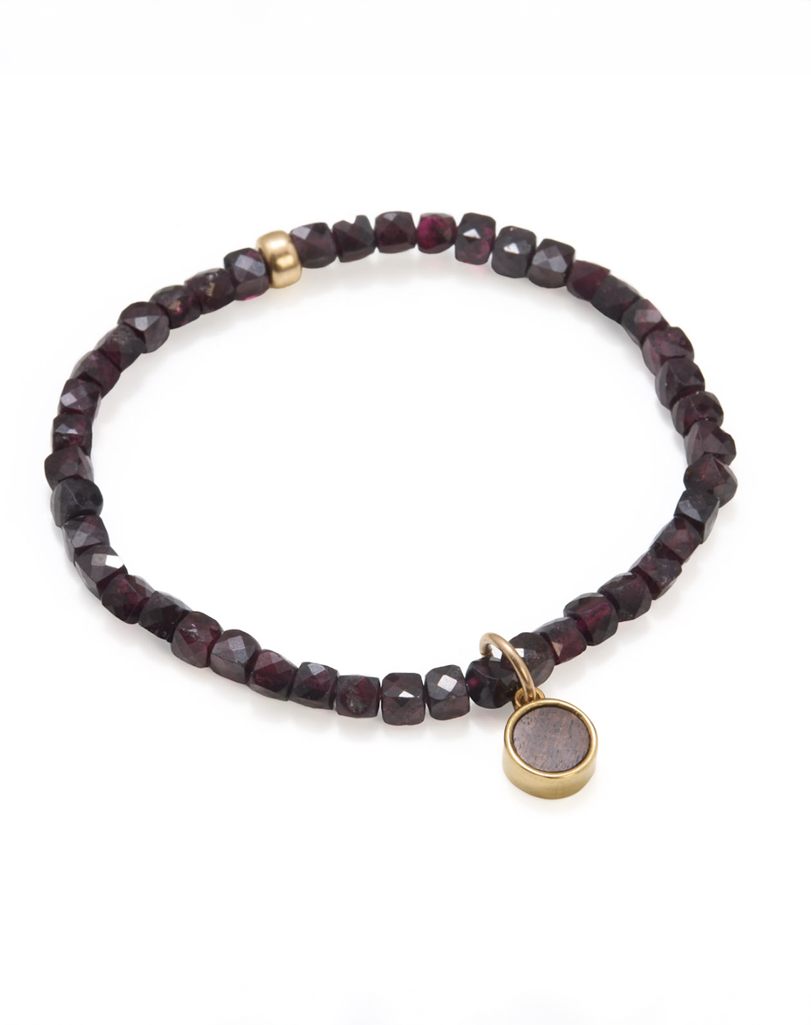 ROUND CHARM GARNET - Gold