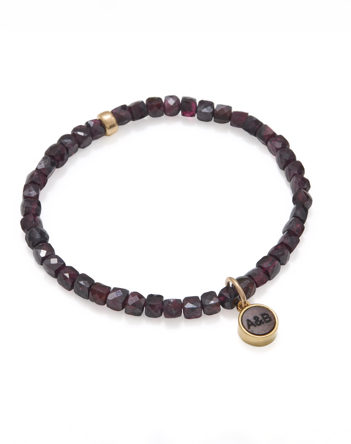 ROUND CHARM GARNET - Gold