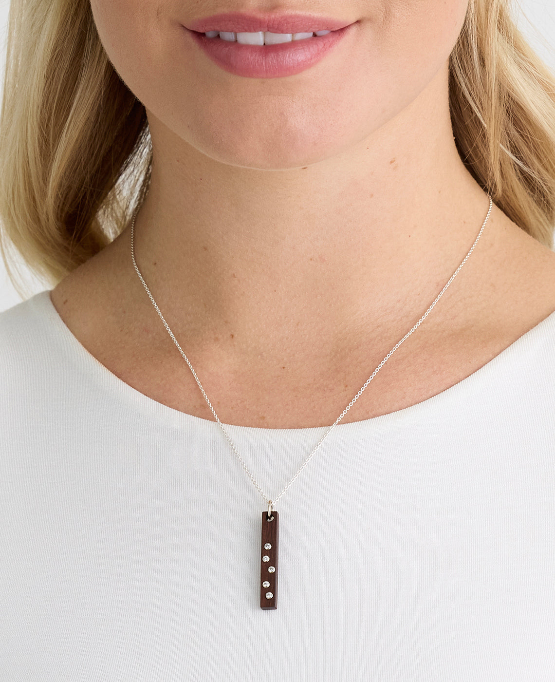 5 WHITE SAPPHIRE BAR - Silver