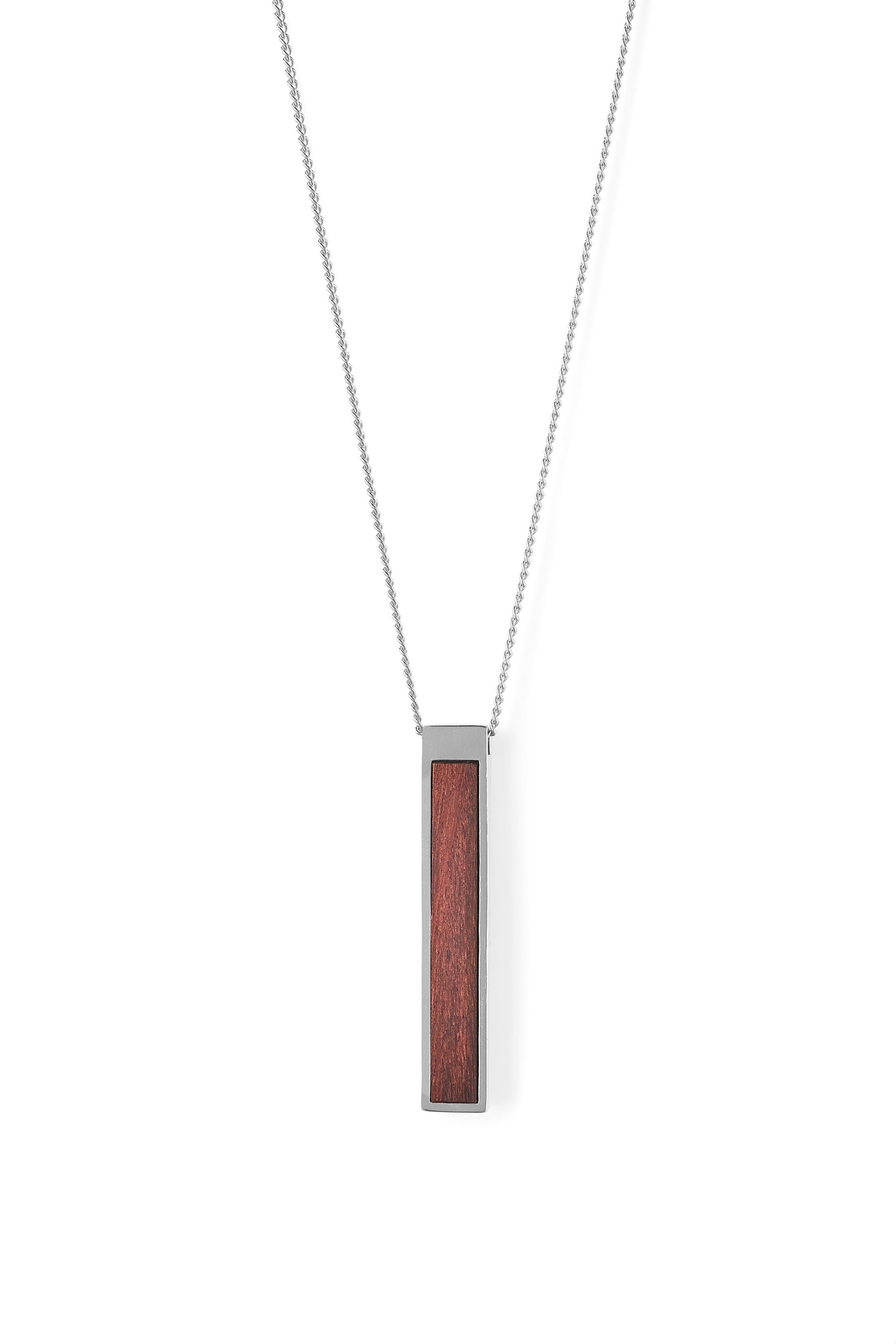 RHODIUM BAR PENDANT