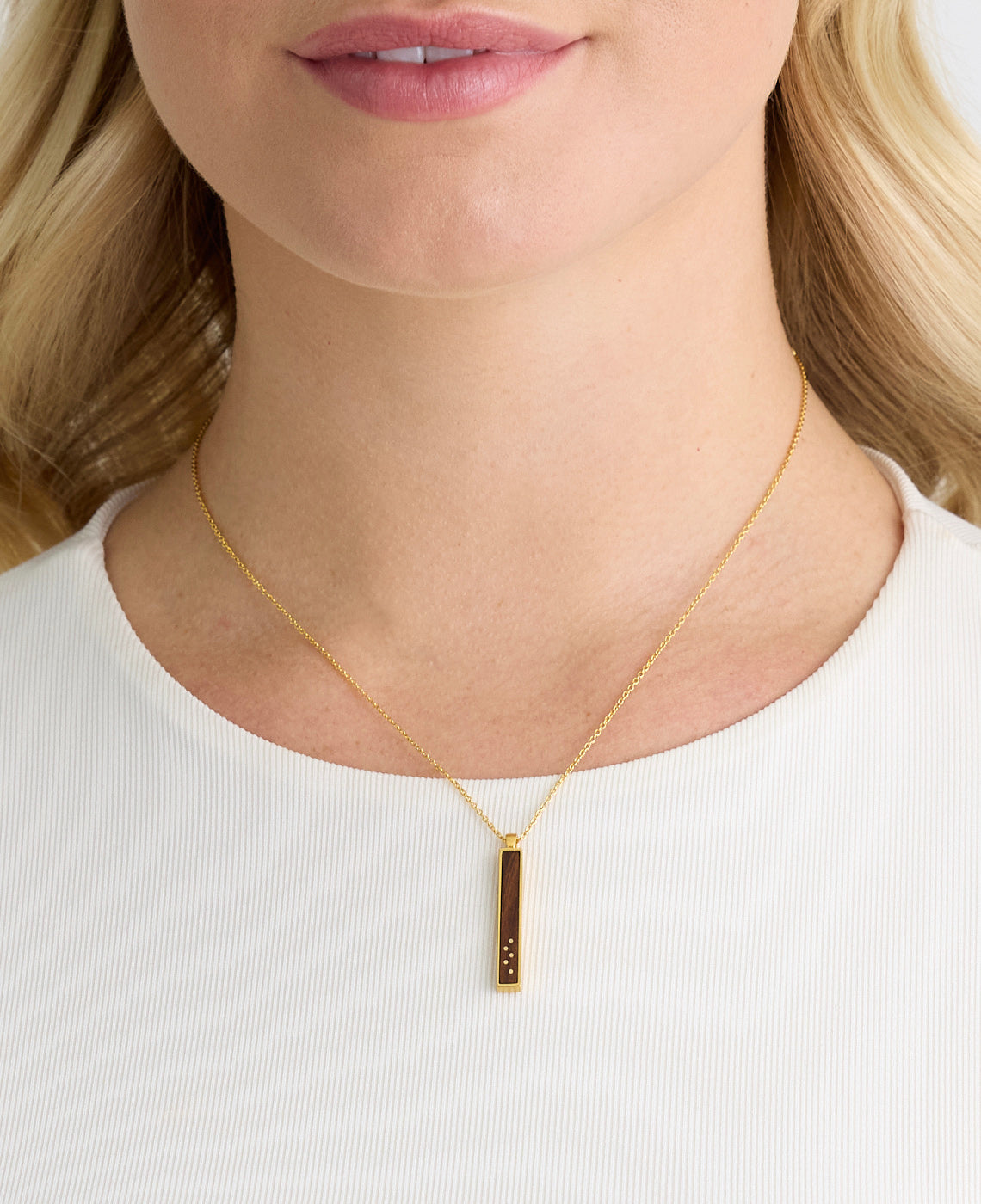 GOLD BAR INLAY PENDANT