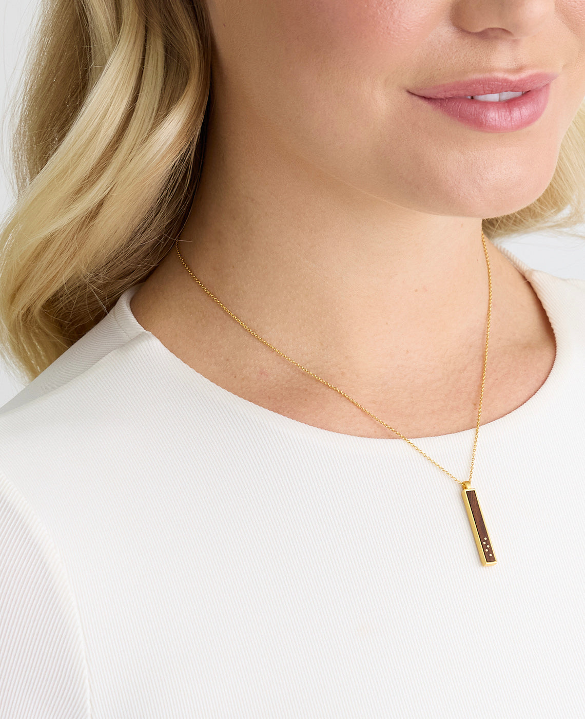 GOLD BAR INLAY PENDANT