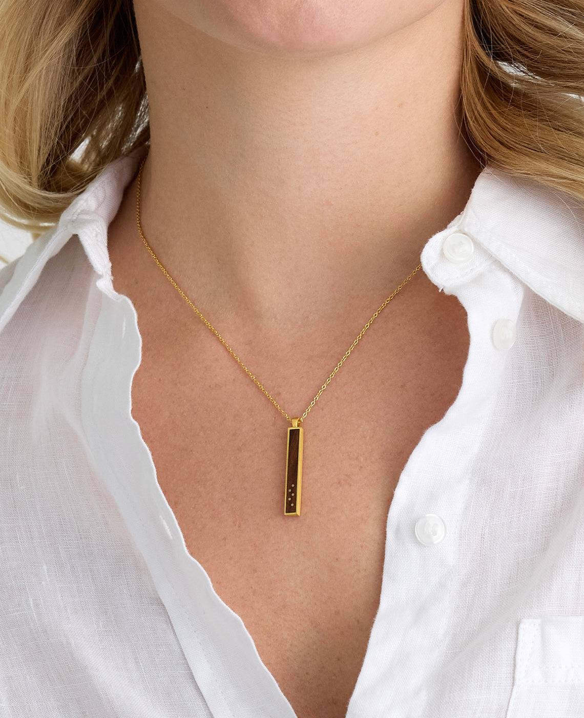 GOLD BAR INLAY PENDANT
