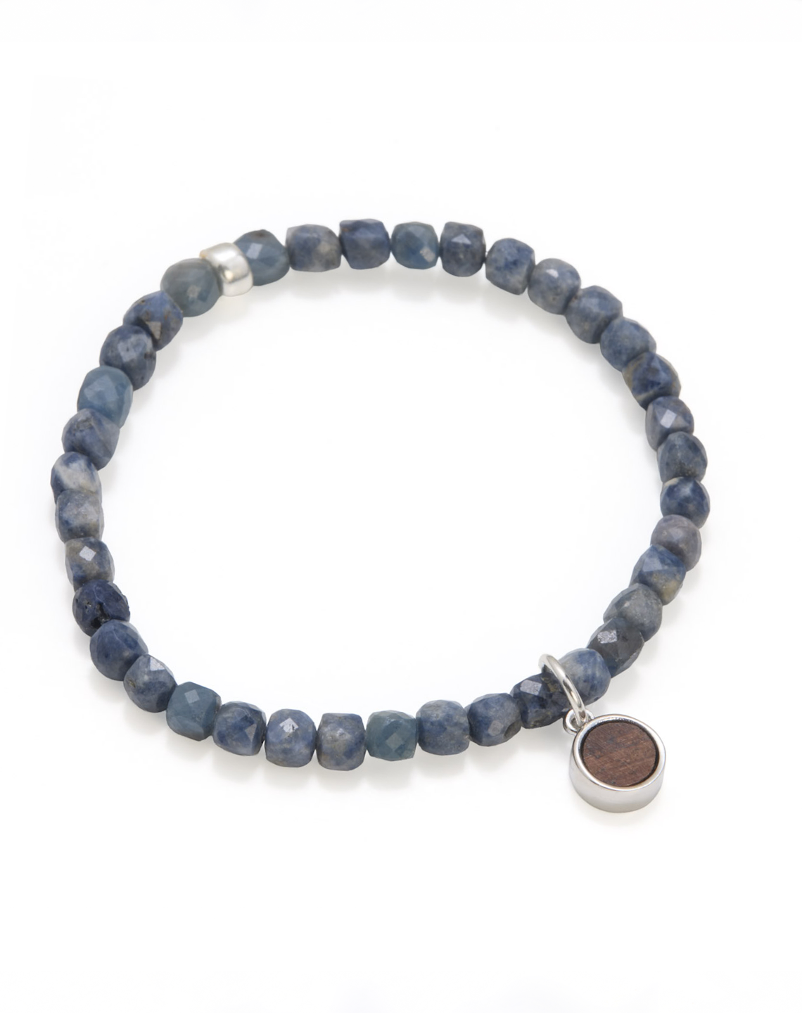 ROUND CHARM BLUE SAPPHIRE - Silver