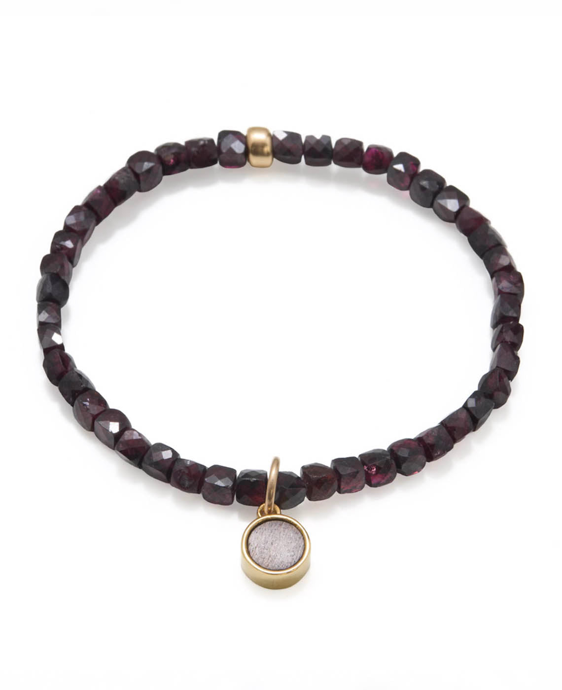 ROUND CHARM GARNET - Gold